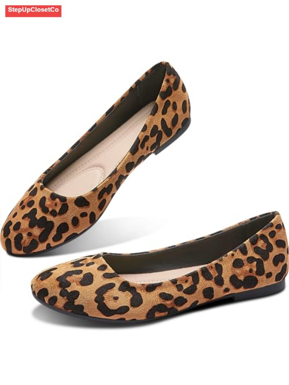 Women's Round Toe Ballet Flats Slip On Comfortable Textile Shoes